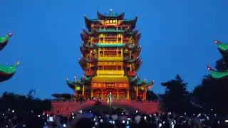 Gigantic Projection Light Show on Yellow Crane Tower in Wuhan, China 2025年7月1日湖北省武漢市武昌蛇山夜上黃鶴樓燈光秀