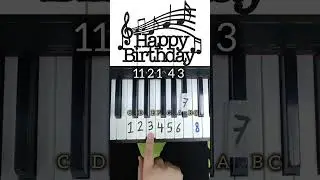 تعليم بيانو بأسهل طريقة بالأرقام 🎶🎹 Happy Birthday for BEGINNERS #piano #tutorial #pianolessons #hbd