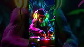 Monkey DJ Drops Beats at Jungle Rave! 🎧🌴 Epic Party Vibes #shorts #monkeydj