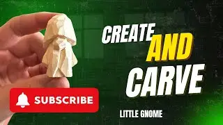 Create and Carve mini gnome EASY, FUN, DIY. 1x1 knife only