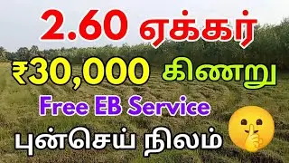 குறைந்த விலையில் 2.60 ஏக்கர் பண்ணை நிலம்! | சென்ட் ₹30,000 | ஆட்டு/மாட்டு/கோழி பண்ணைக்கு சூப்பர்