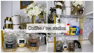 DIY coffee station | how to create coffee bar in small space | coffee/ tea station