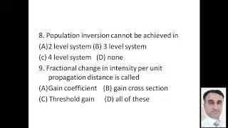 MCQs of laser physics 3