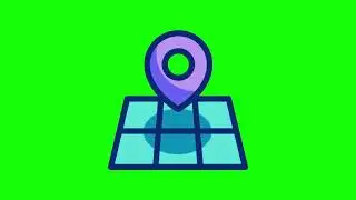 Map Placeholder Icon Animation Loop on Green Screen | 4K | FREE TOP USE