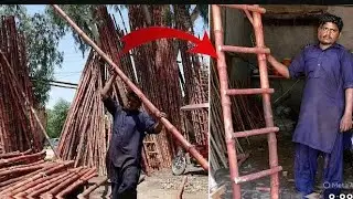 AMAZING TECHNOLOGY OF MAKING BAMBOO LADDER WITH LIMITED RESOURCES 