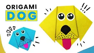 Who's a Good Folder? Make This Adorable Origami Dog Face on QtParts #origami #origamipaper #animals