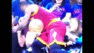 Lebron James runs over Jason Day's wife, Ellie Harvey.
