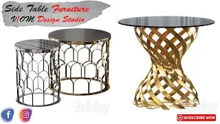 Metal Frame Coffee Table With Marble Top & Metal Side Table Furniture Designs