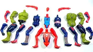 ASSEMBLE SUPERHERO TOYS.. SPIDER HODHI vs CAPTAIN AMERICA vs HULK SMASH vs SPIDERMAN MILES MORALES..