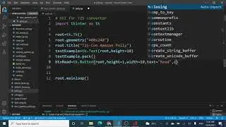 AWS Mini-Project-1 (Part-2): Text to Speech Converter Using Amazon Polly | The GUI using Tkinter |
