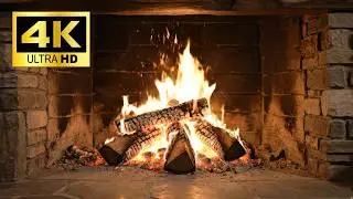 Fireplace  - 10 Hours of 4K Crackling Fire Ambience 🔥#fire fireplace