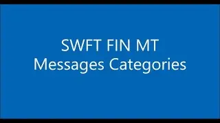 SWFT FIN MT Messages Categories | SWIFT Payments