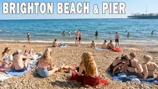 🇬🇧 Walking Brighton Beach & Brighton Pier - July 2022 | England Beach Walking Tour [4K]