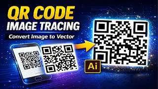 QR Code Image Tracing I Convert Image to Vector I #adobeillustrator #graphicdesign