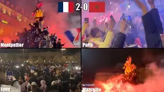 Crazy France Fan Celebrations After 2-0 Win Against Morroco And Reaching The World Cup Final
