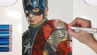 DRAWING CAPTAIN AMERICA vs IRONMAN