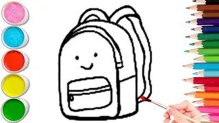 How to Draw School Bag | Easy Kids Art Tutorial |Child Art 🐋🌈🎨