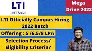 LTI Campus Hiring 2022 Batch | Eligibility Criteria/Selection Process | Coding ??🔥🔥