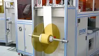 Dust filter bag top cuff automatic sewing making machine #filterbag #filterbagsewingmachine