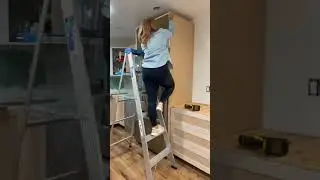 DIY Fridge Hutch - this kitchen project is moving along. #diy #kitchenmakeover #diyer