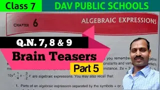 DAV class 7 maths chapter 6 brain teasers questions 7, 8 and 9