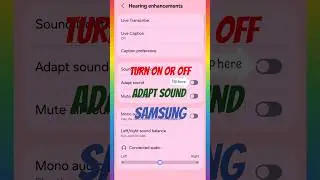 How to Turn ON or OFF Adapt sound on samsung mobile?#shortsfeed #trending #ytshorts