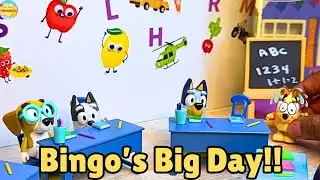BINGO&rsquo;S FIRST DAY OF SCHOOL! | Will she be ready with BLUEY&rsquo;S Help? #preschool #bluey 