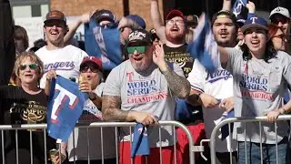 WATCH: Texas Rangers fans celebrate during 2023 World Series championship parade in Arlington