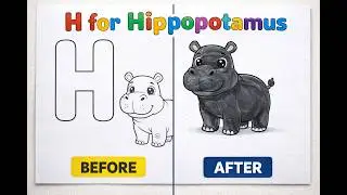 H for Hippopotamus 🦛 | ABC Coloring for Kids | Learn Alphabet H | ColorLearn Pro