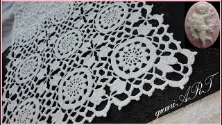 How to Crochet Edge/Border to Lace Motif for Tablecloth or Pillowcase 3*