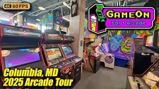 GameOn Bar+Arcade, July 2025 arcade tour (Columbia MD), new 4K full walkthrough