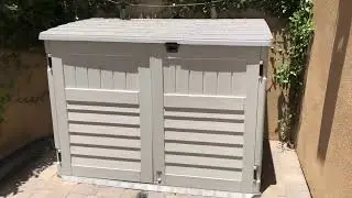 Suncast 5.4 ft  x 3.2 ft Horizontal Stow Away Storage Shed, Natural Wood like Outdoor Storage Review