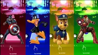 Captain America, Daffy Duck, Chase & Iron Man Tiles Hop Gameplay &ndash; Fun Music Challenge!