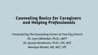 Counseling Basics for Helping Professionals