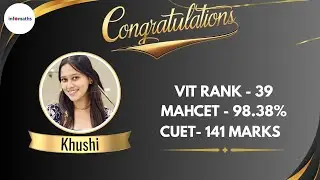 KHUSHI SHINES IN MCA ENTRANCE EXAMS 2025 | INFOMATHS TOPPER IN VIT, MAH-CET & CUET PG #infomaths