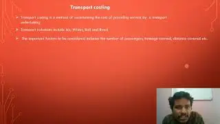 Transport Costing & cost unit in operating cost (theory). Operating costing part 2