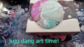 Making of Rainbow road - acrylic art - mixed media - cell art - liquid art