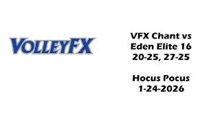 VolleyFX Chant vs Eden Elite 16 Set 1