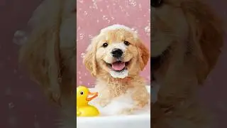 Puppy Bubble Bath!! #cute #dog #animals #puppy #aiart