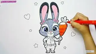 Coloreando a Judy Hopps Kawaii | Zootopia 💖🖍️ #judyhopps #kwai #zootopia  #zootopia2 