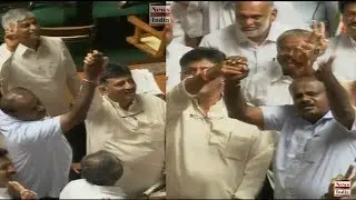 HD Kumaraswamy & DK Shivakumar Celebrates After Yeddyurappa Resignation