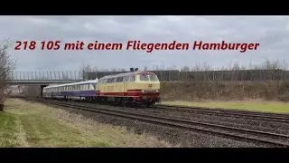 218 105 mit einem Fliegenden Leipziger in Weiden(Oberpfalz)