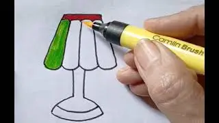 How to draw a lamp step by step ? # easydrawing #lamp  # coloring 
