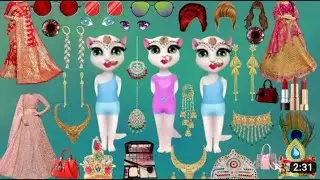 Talking Tom Billu Dulha ka funny mekeup😃😃👜🐻🐟🐕&zwj;cartoon 😄