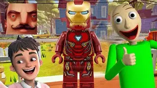 Hello Neighbor - New Neighbor Aaron Lego Iron Man Stickman Baldi Final History Part 1656