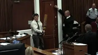 Pistorius court shown damaged door from crime scene