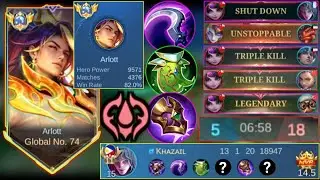 Global Arlott impossible epic Comeback hard carry Using the new Meta build!!(You must try it) | MLBB