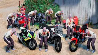 GTA V: VIDA REAL | COLECIONANDO MOTOS DO GRAU EM UM ATAQUE ZOMBIE no GTA 5 O FILME