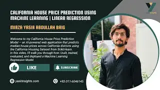 House Price Prediction using Machine Learning | Linear Regression | Mirza Yasir Abdullah Baig