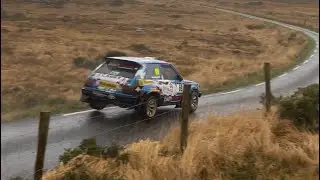 Killarney historic rally 2024, Kalle Rovanperä, jumps, slides and lots of rain.
